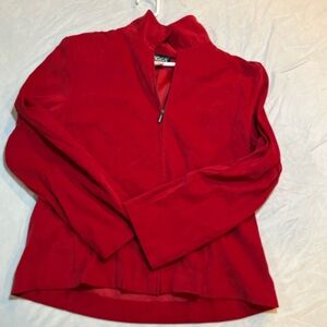Briggs New York Vibrant Red Jacket faux suede size 8